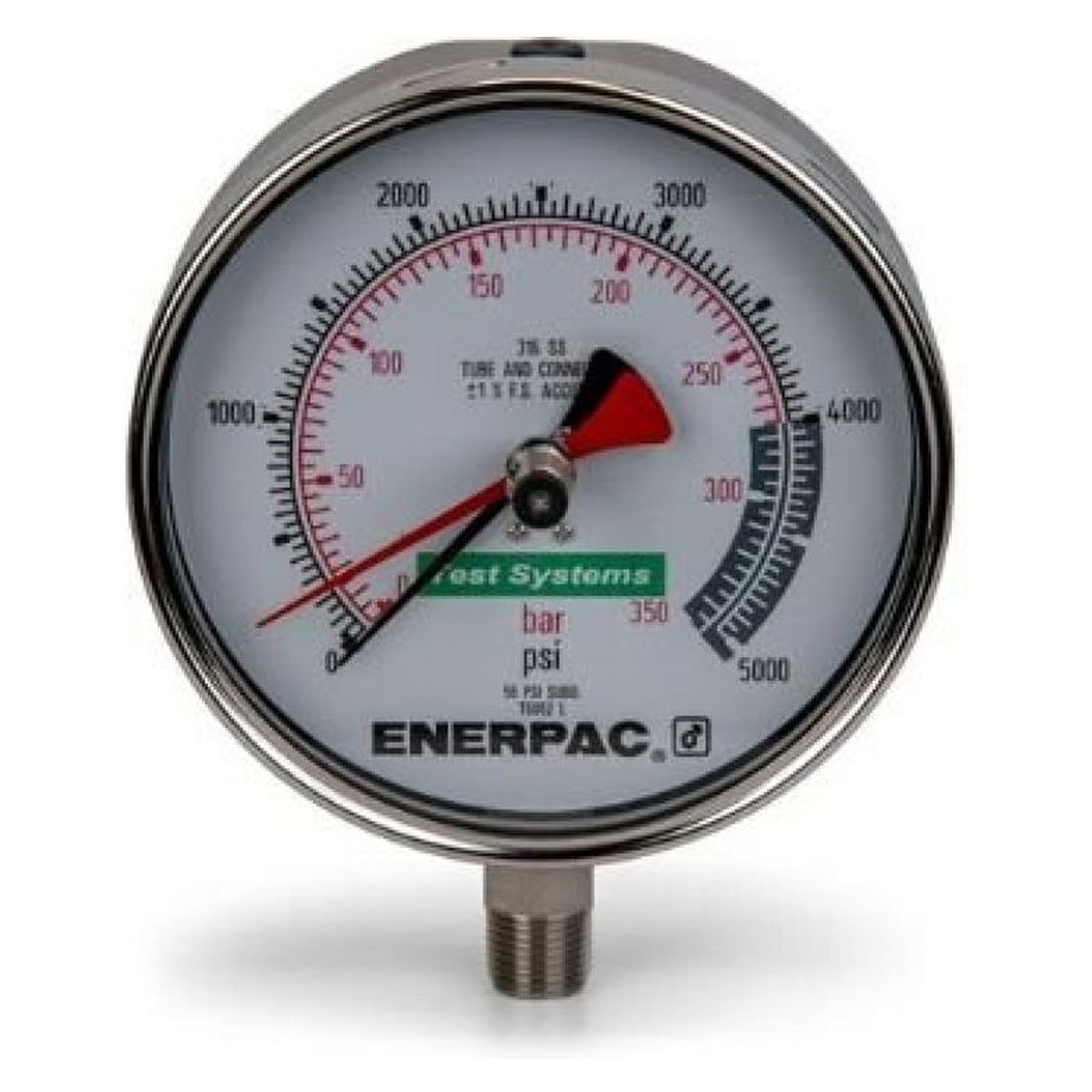 Test System Gauge, 162 mm Face, Alloy Steel, 350 bar - Enerpac T6002L