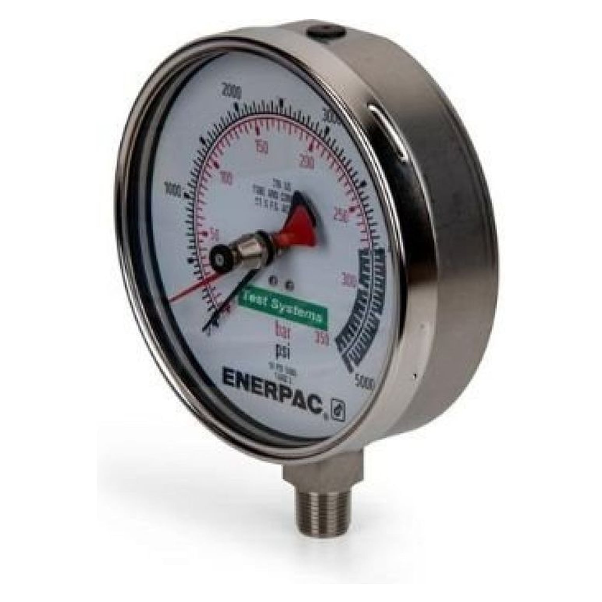 Test System Gauge, 162 mm Face, Alloy Steel, 350 bar - Enerpac T6002L