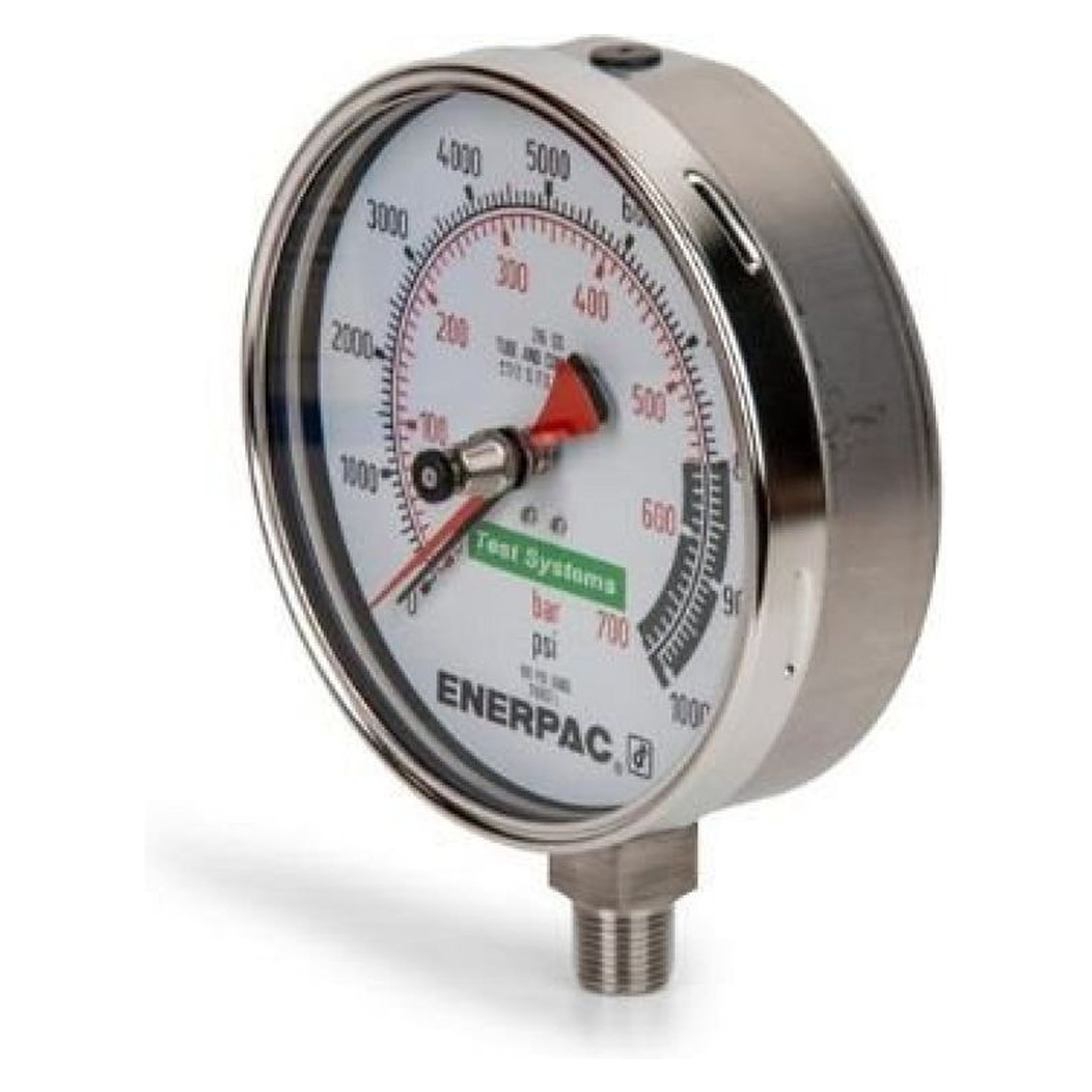 Test System Gauge, 162 mm Face, Alloy Steel, 700 bar - Enerpac T6003L
