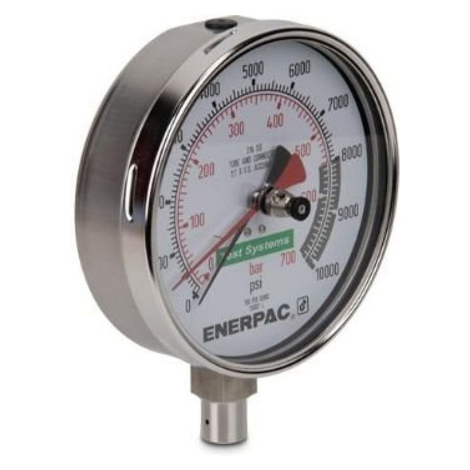 Prüfmanometer, 162 mm Skala, 403 Stahl, 700 bar - Enerpac T6007L