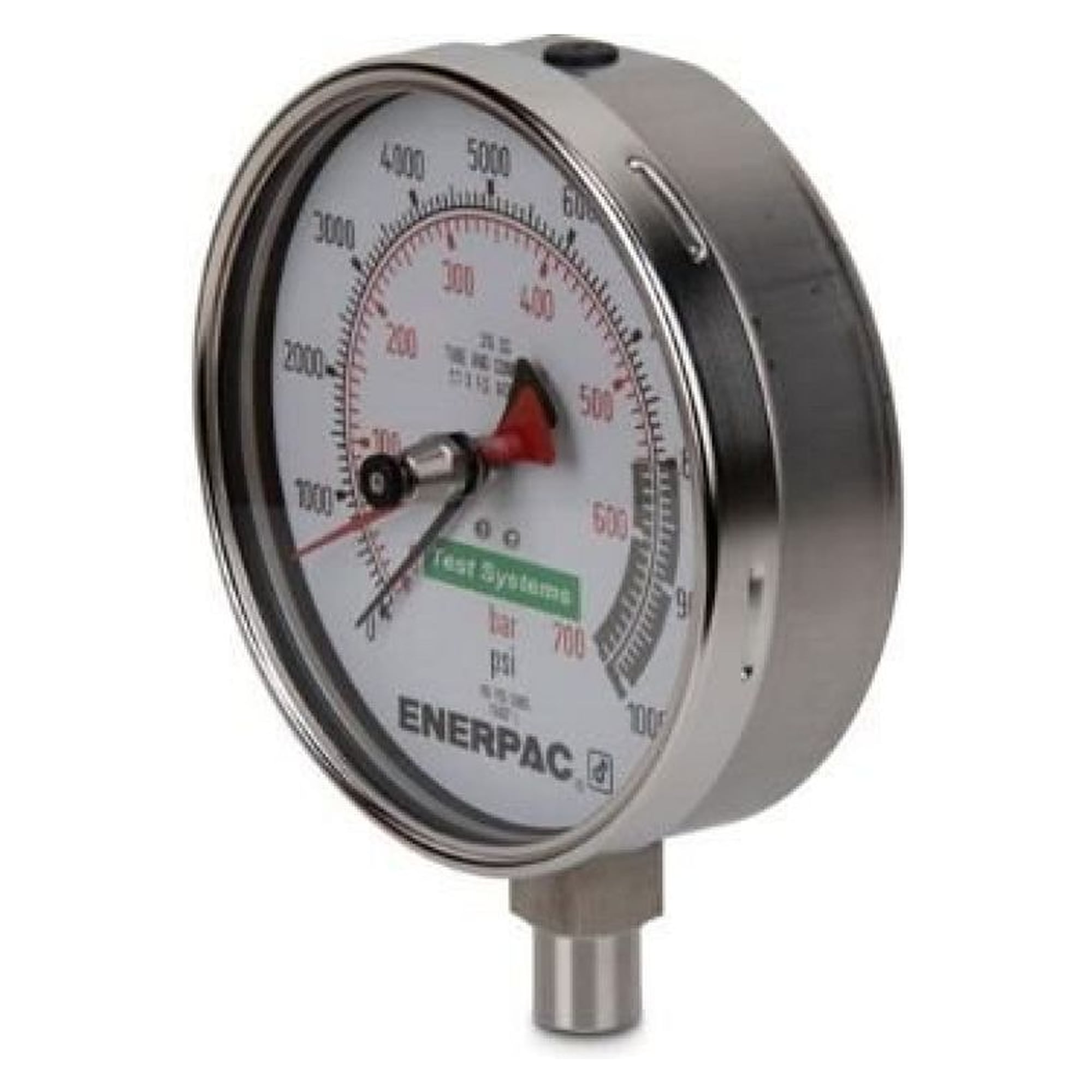 Prüfmanometer, 162 mm Skala, 403 Stahl, 700 bar - Enerpac T6007L
