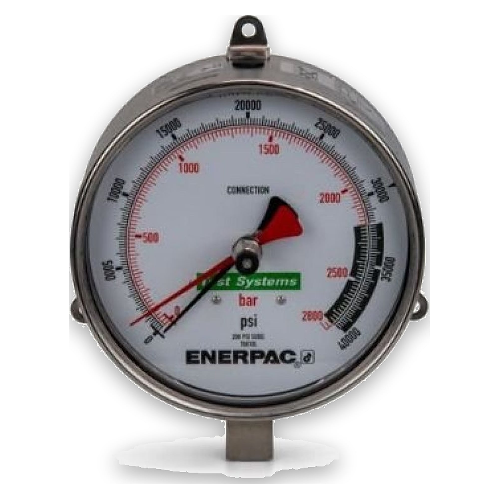 Test System Gauge, 192 mm Face, Stainless Steel, 2800 bar - Enerpac T6010L