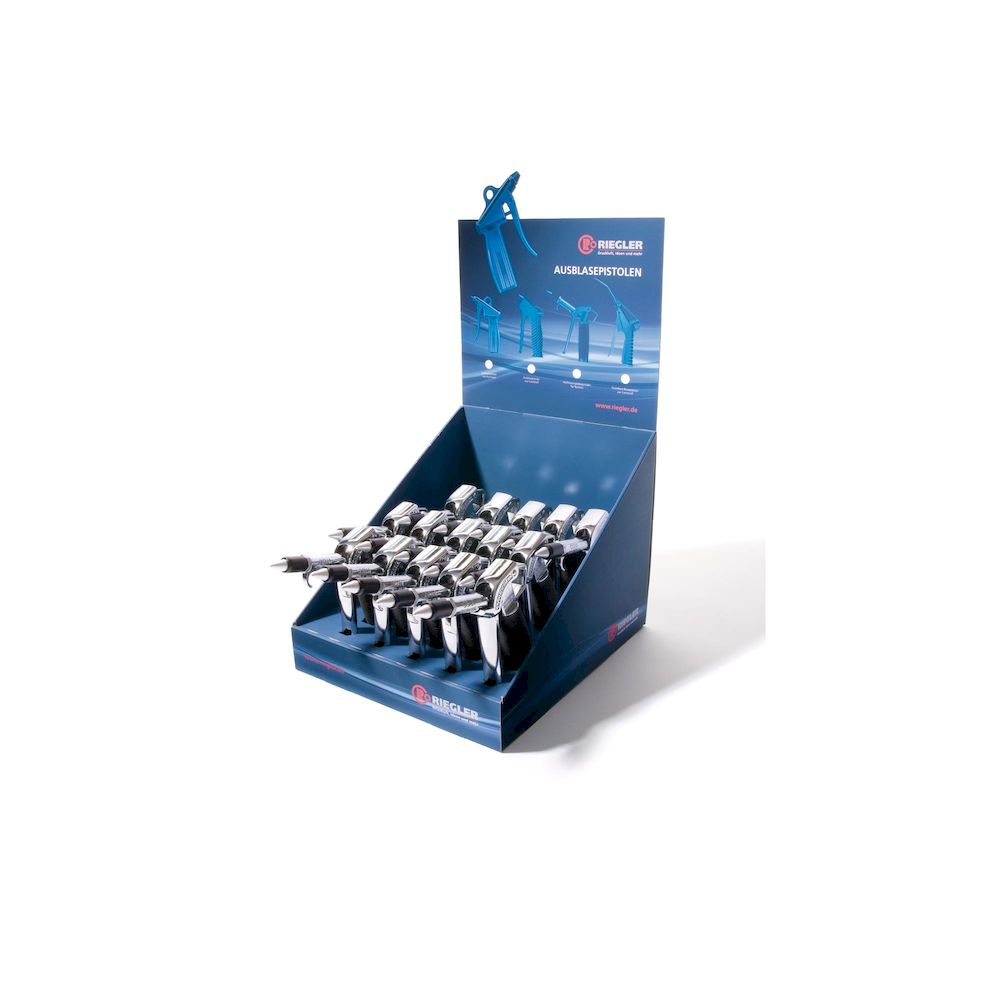 Riegler 114497.Counter display with 15 high performance air guns