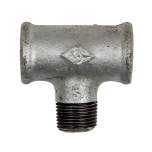 Riegler 113000. T-Stück 133, IG/AG/IG, Rp 1, schwarzer Temperguss feuerverz.