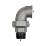 Riegler 112941.Fitting elbow 98, IT/ET, Rp 2, R 2, black malleable cast iron