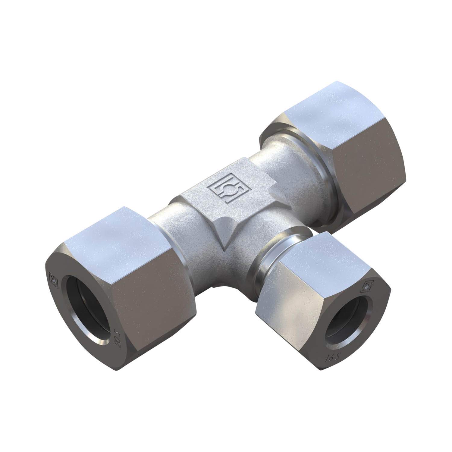 Stauff 6010001028. Tee Reducer Size / Type1: 12S Size / Type2: 16S Size / Type3: 12S with Cutting Ring & Union Nut Steel, Zinc/Nickel-Plated