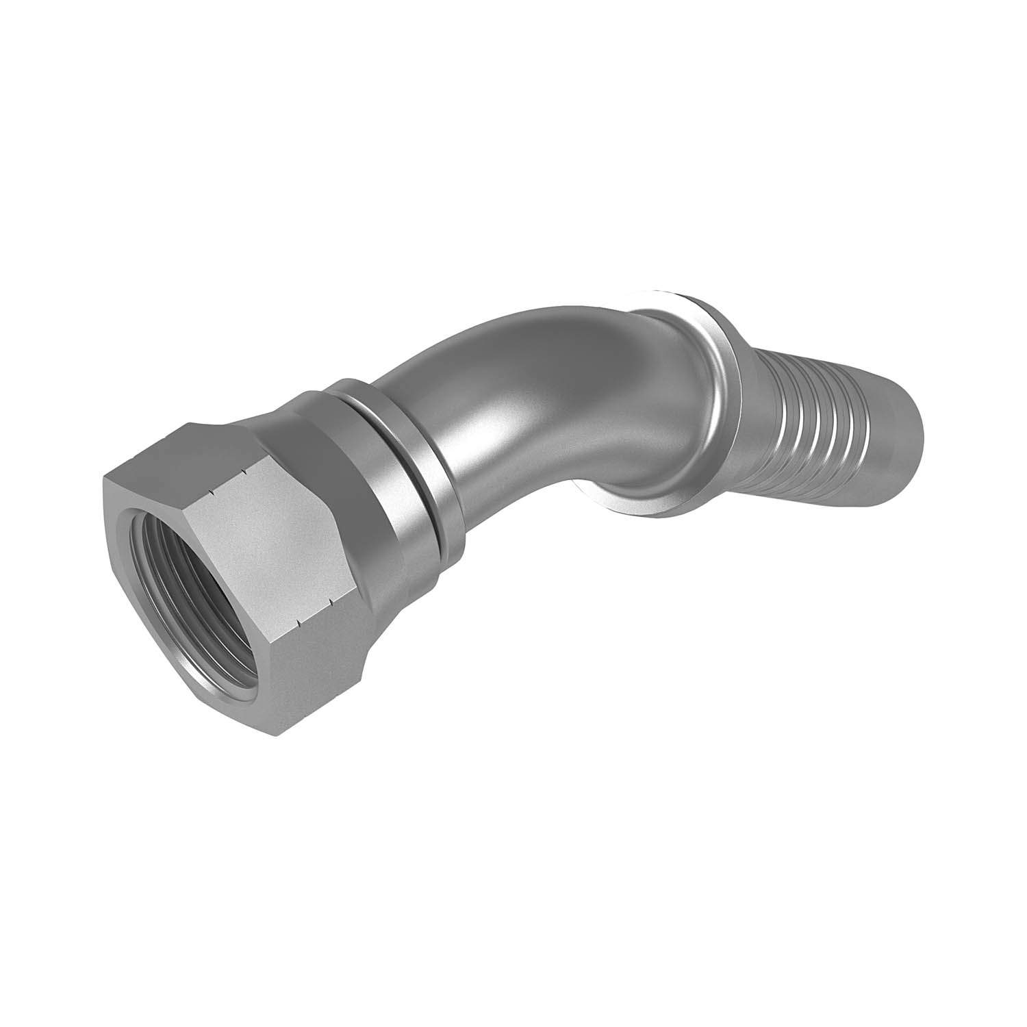 Stauff 6100096175. 45°-hose connector 74°-conical bore UN/UNF-female thread DN 16 7/8"-14 UNF
