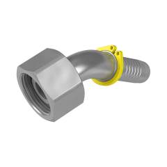 Stauff 6100096049. 45°-Schlauchnippel 24°-Dichtkegel / O-Ring DN 12 16 S mit Blockanschlag