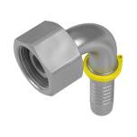 Stauff 6100095712. 90°-hose connector 24°-taper / O-Ring DN 08 12 S with block stop