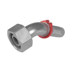 Stauff 6100096931. 45°-Schlauchnippel VA 24°-Dichtkegel / O-Ring DN 06 08 L