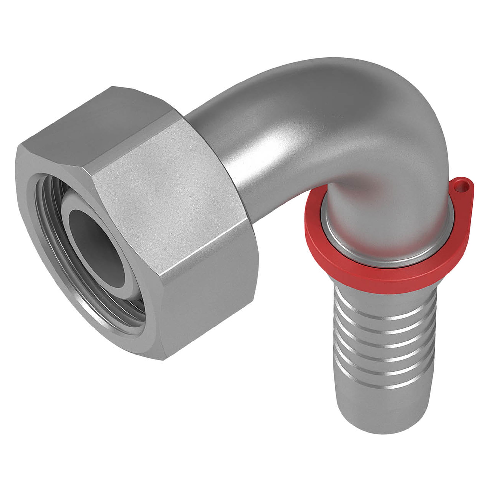 90°-Schlauchnippel 24°-Dichtkegel / O-Ring DN 06 12 - Stauff 6100095536
