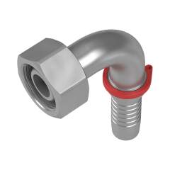 Stauff 6100095536. 90°-hose connector 24°-taper / O-Ring DN 06 12 L