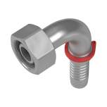 Stauff 6100095667. 90°-hose connector VA 24°-taper / O-Ring DN 08 10 L