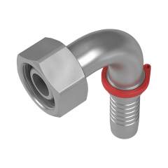 Stauff 6100095519. 90°-Schlauchnippel VA 24°-Dichtkegel / O-Ring DN 06 10 L