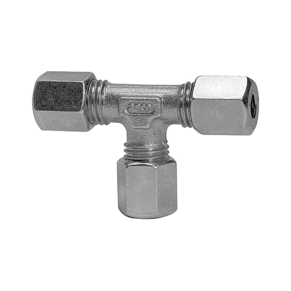 Riegler 112199.T-fitting, Pipe exterior Ø 8 mm, AF1 17, AF2 12, galvanised steel