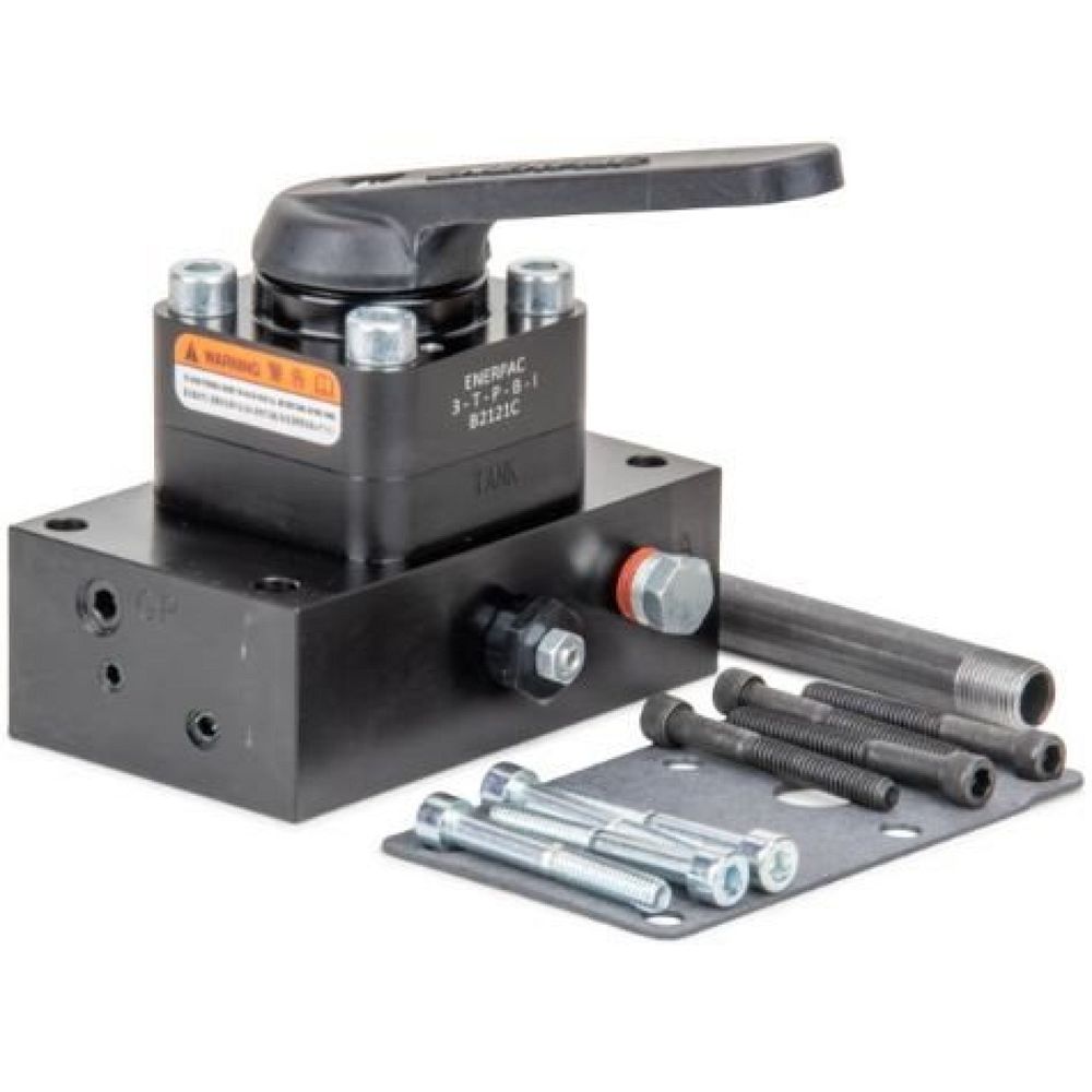 Enerpac VM33, Wegeventile für die Pumpenmontage, Handbetätigt, 3/3-Wegeventil, Tandem-Zentrum