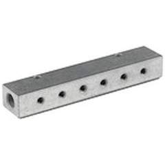 Riegler 112531.Distributor strip, Outlets one side, Input 2x1/4, Output 6 x 1/8