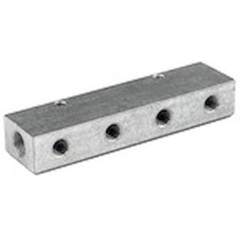 Riegler 112533.Distributor strip, Outlets one side, Input 2x3/8, Output 3 x 1/4