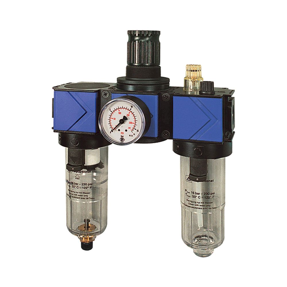 Riegler 100712. Wartungseinheit 3-tlg. »variobloc«, mit PC-Behälter, BG 1, G 1/4