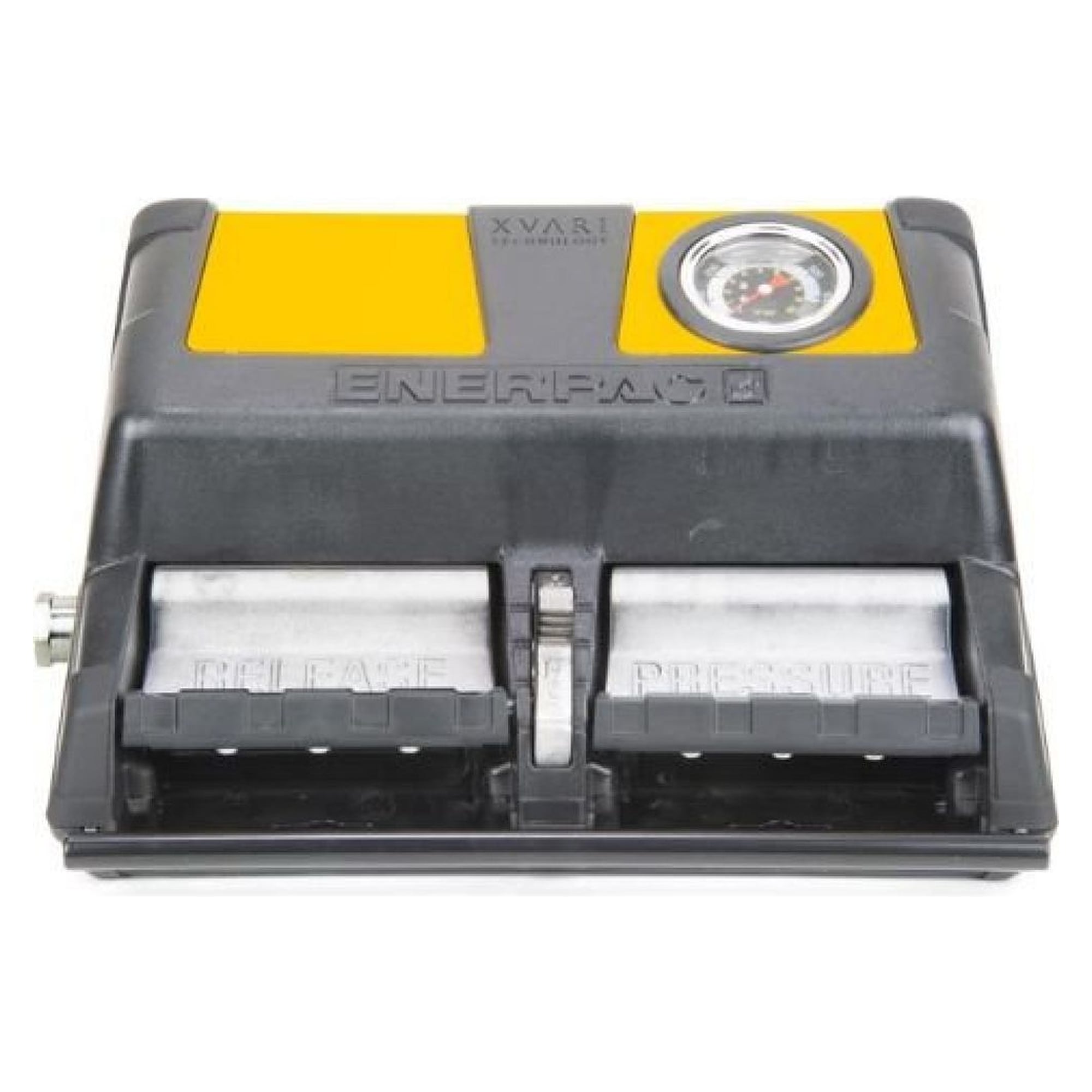 Air Driven Hydraulic Foot Pump, 3/3 Valve, 2 L, Pressure Gauge - Enerpac XA12G