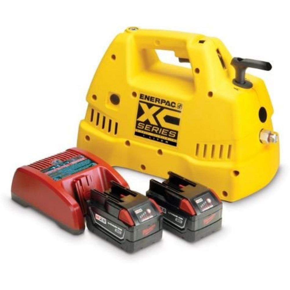 Enerpac XC1201MB, Bomba hidráulica sin cable, 3/2 válvula, 60 in3 utilizable de aceite, Baterías y el cargador se incluyen, 115V