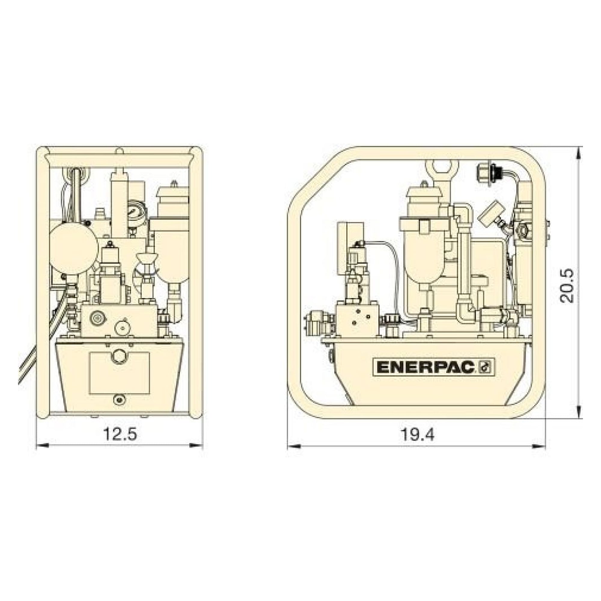 Lufthydraulische Verschraubungspumpe, PowaPak, 6,8 L - Enerpac ZA4208TX-QR0P