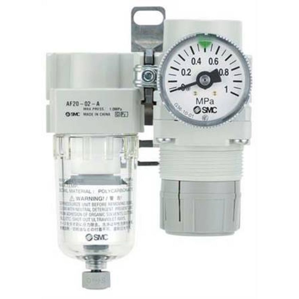 SMC AC20B-F02-V-A. AC10B-40B-A (FRL), Modular Type, Air Filter + Regulator