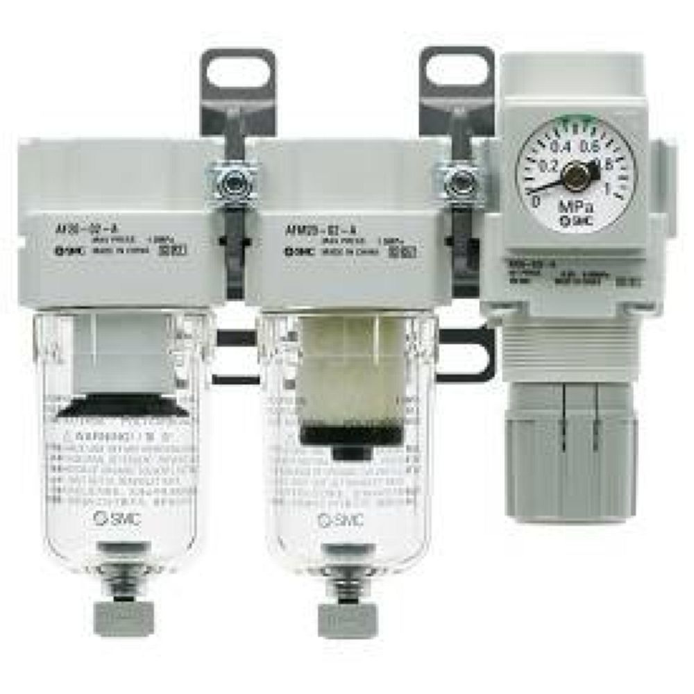 SMC AC30C-F03CE-V-B. AC20C-B bis AC40C-B, Kombinierte Wartungseinheit, Luftfilter + Mikrofilter + Regler