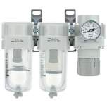 SMC AC40C-F03-SV-A. AC20C-40C-A (FRL), Modular Type, Air Filter + Mist Separator + Regulator