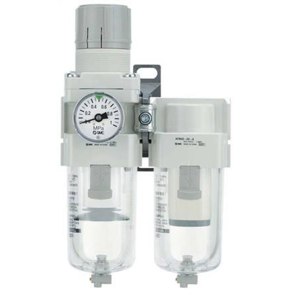 SMC AC30D-F03G-V1-W-A. AC20D-40D-A (FRL), Modular Type, Filter Regulator + Mist Separator