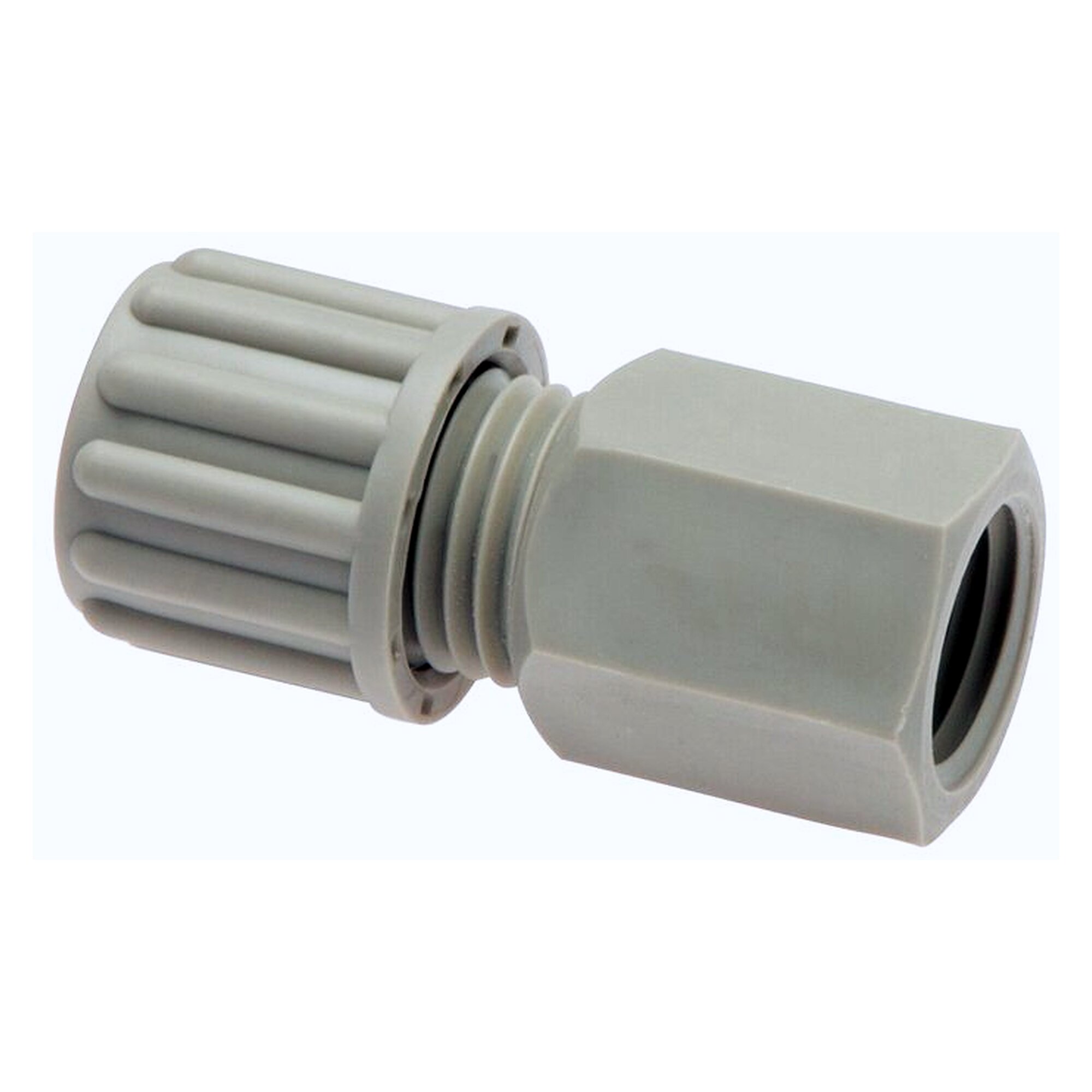 Aufschraubverschraubung, gerade, Innengewinde G 1/4", Schlauch 6x4 mm, PVDF