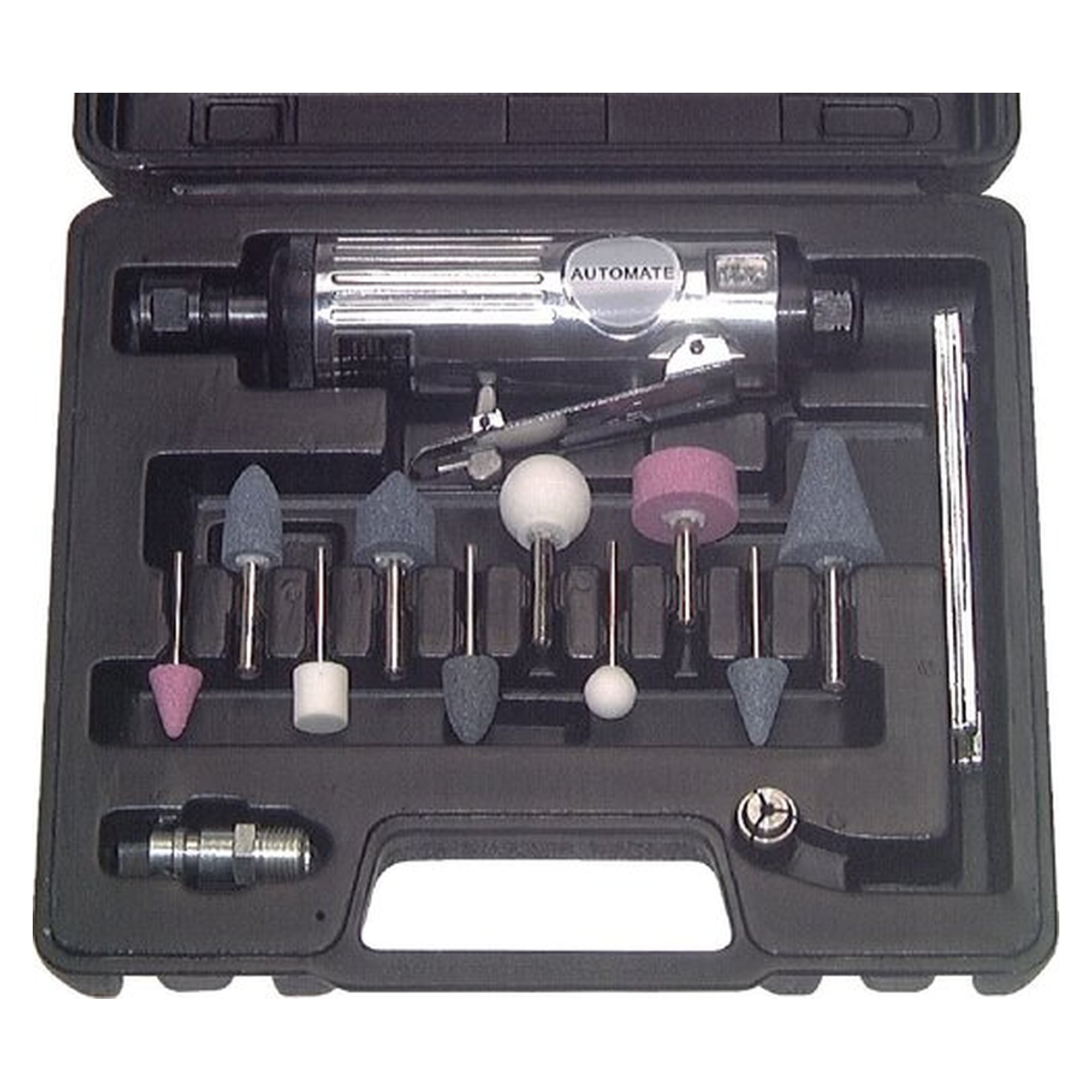 Stabschleiferset im Koffer inkl. Spannzange 3 und 6 mm sowie je 5 Korund-Schleifer 3 und 6 mm