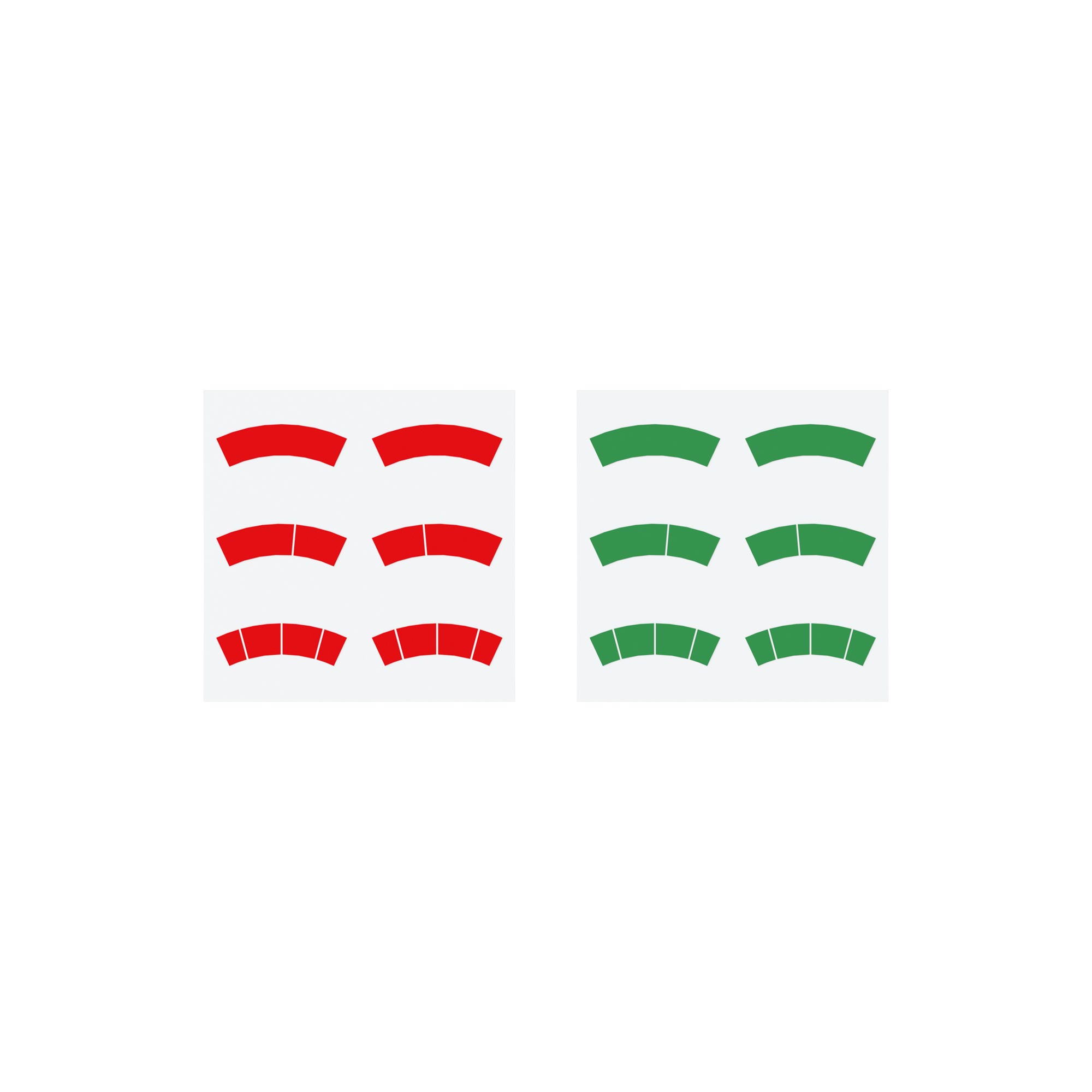 Adhesive label set, red and green circular arcs, for Ø-100 - Riegler 179686