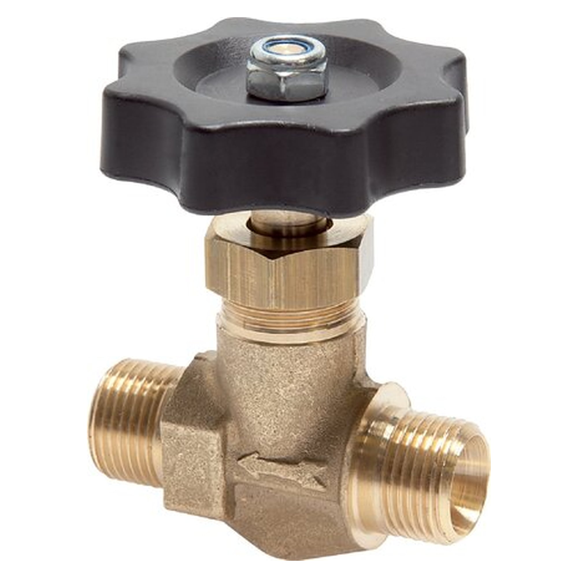 Ball shut-off valve, brass,straight, G 3/8", PN 40, Pressmessing