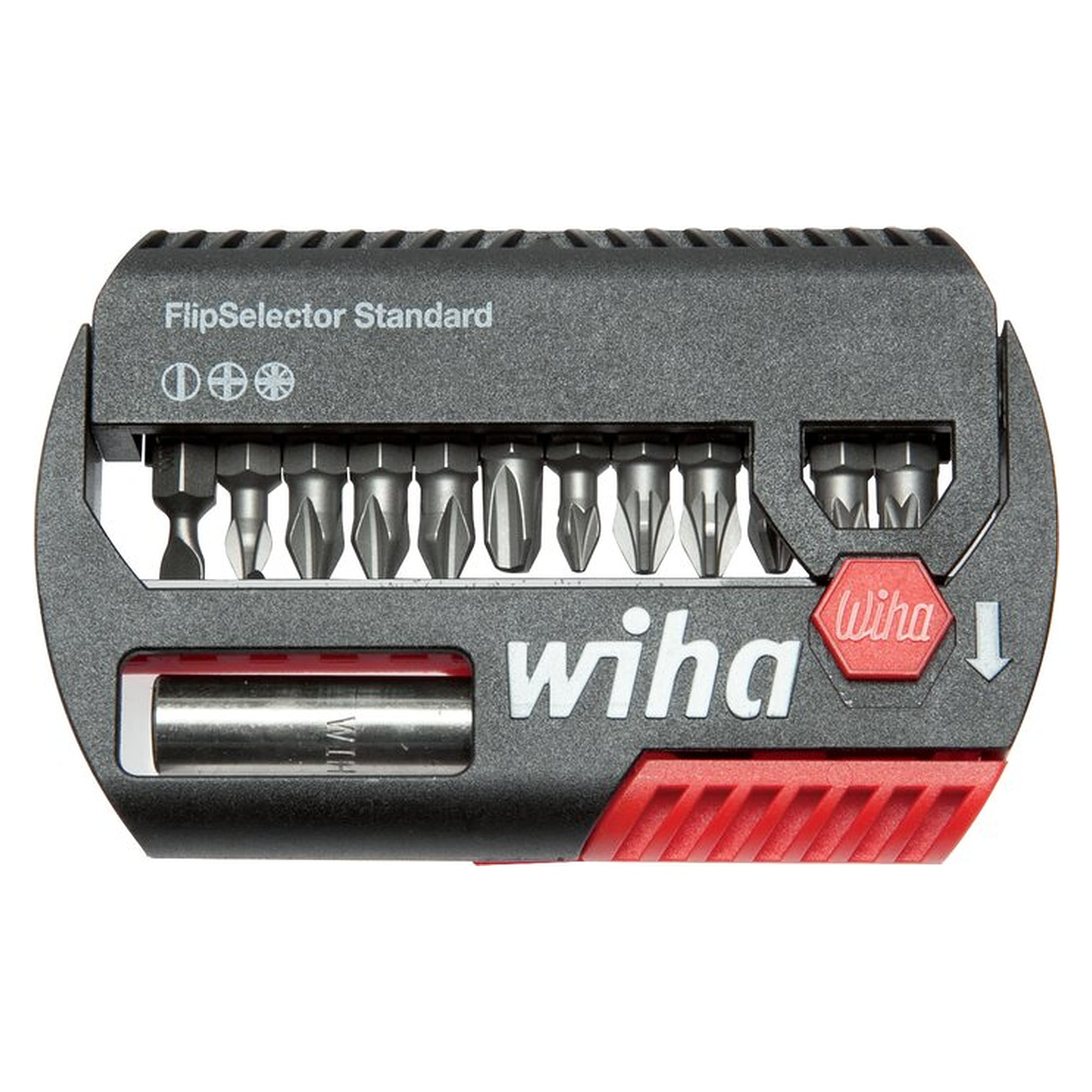 13-teiliges Bitsortiment "FlipSelector" einschließlich magnetischem Bithalter. Box