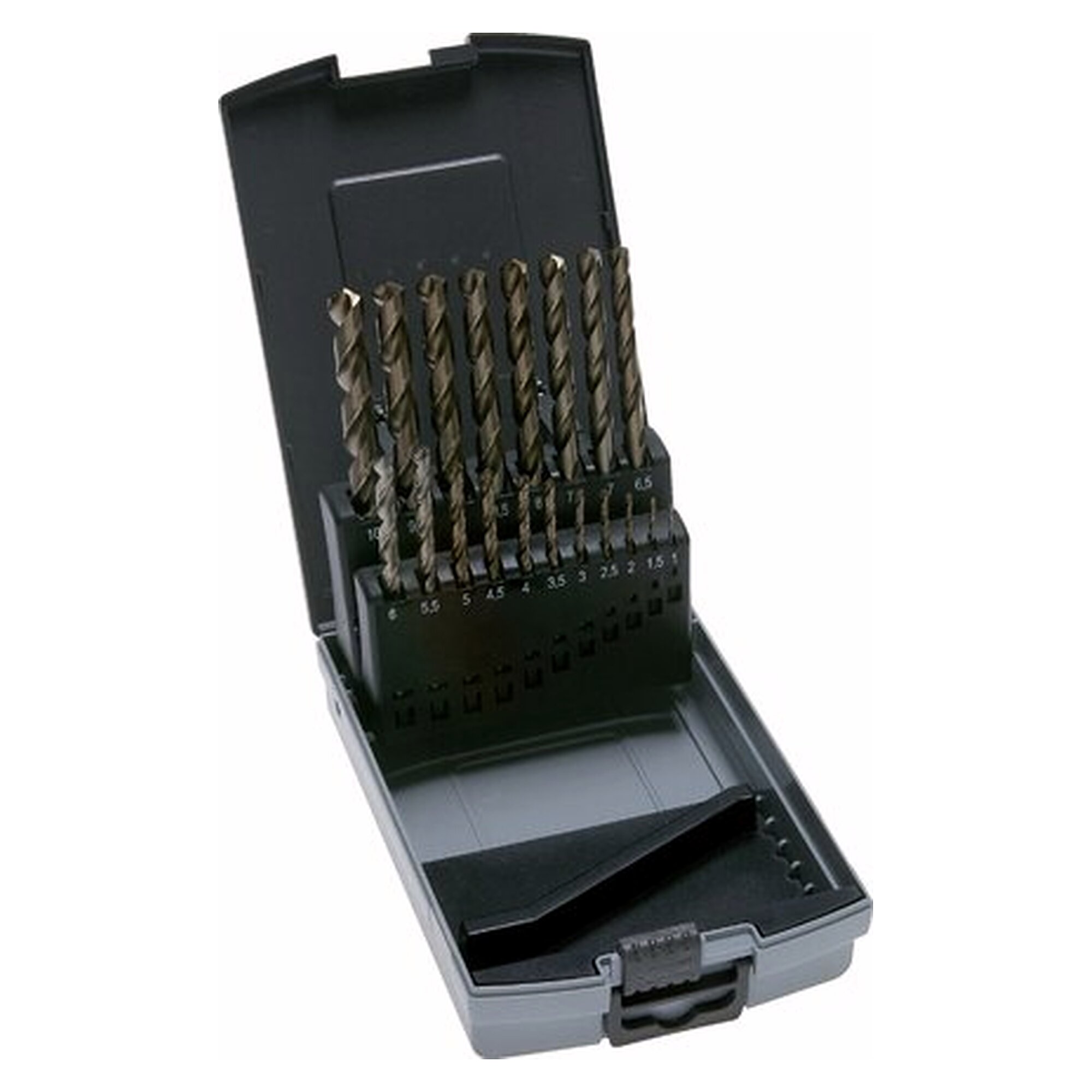 Spiralbohrer DIN 338 Typ N, HSS-G Co 5, Set 25-teilig, Durchmesser 1 - 13 mm in 0,5 mm Abstufungen