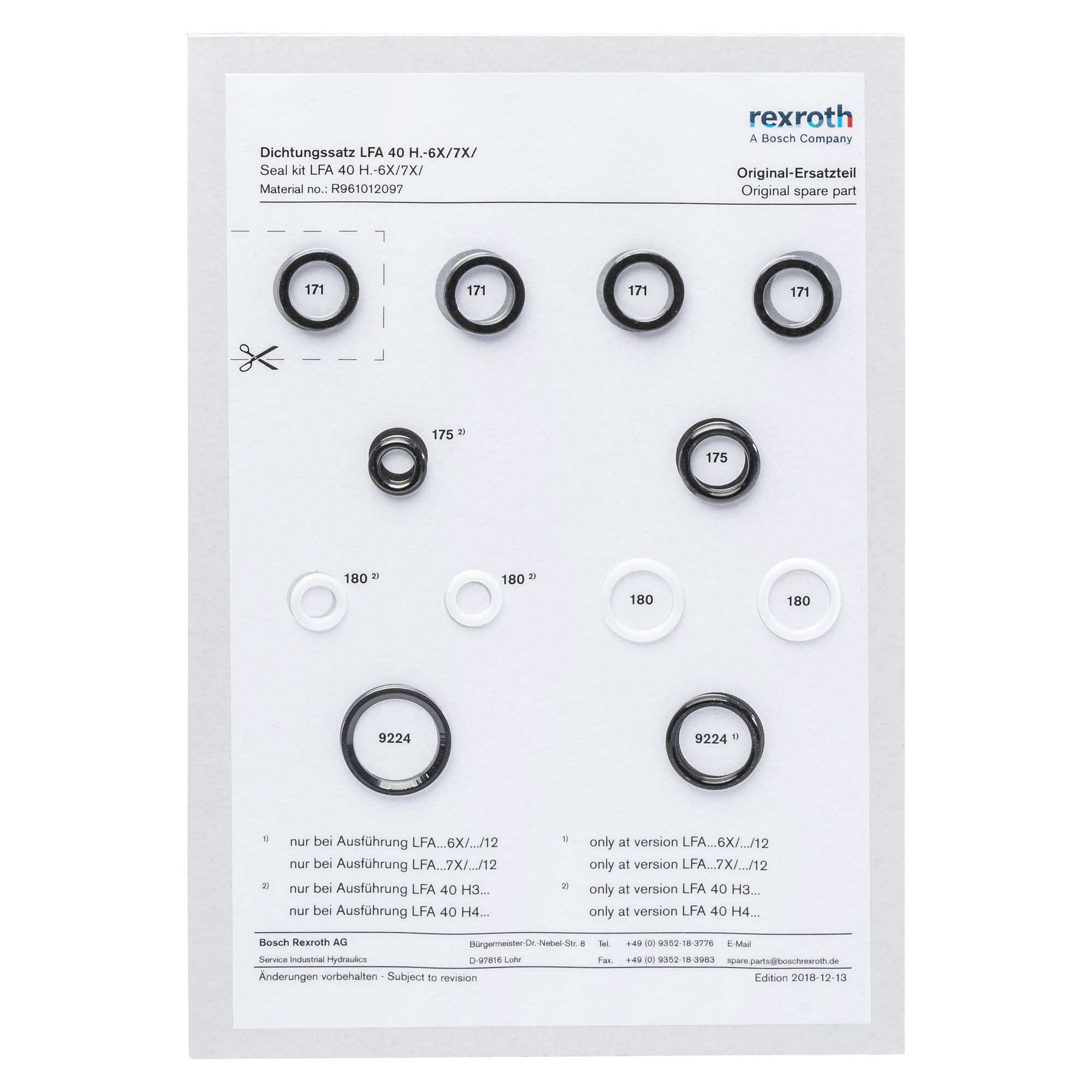 Dichtungssatz CDT3.063/036T Z20/Z30 - Bosch Rexroth R961008037