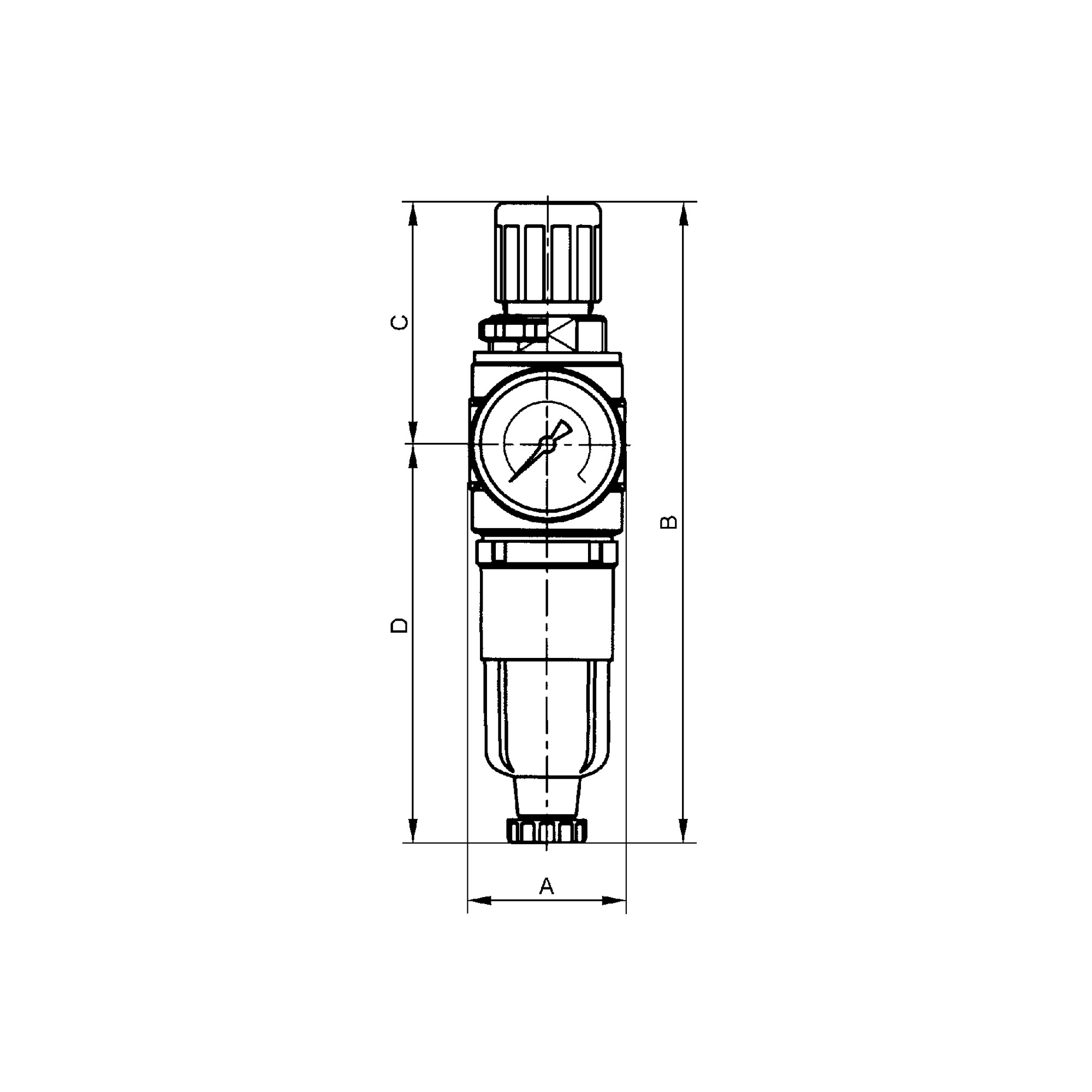 Filter regulator »multifix-mini«, PC container, G 1/4, 0.5-10 bar - Riegler 100354