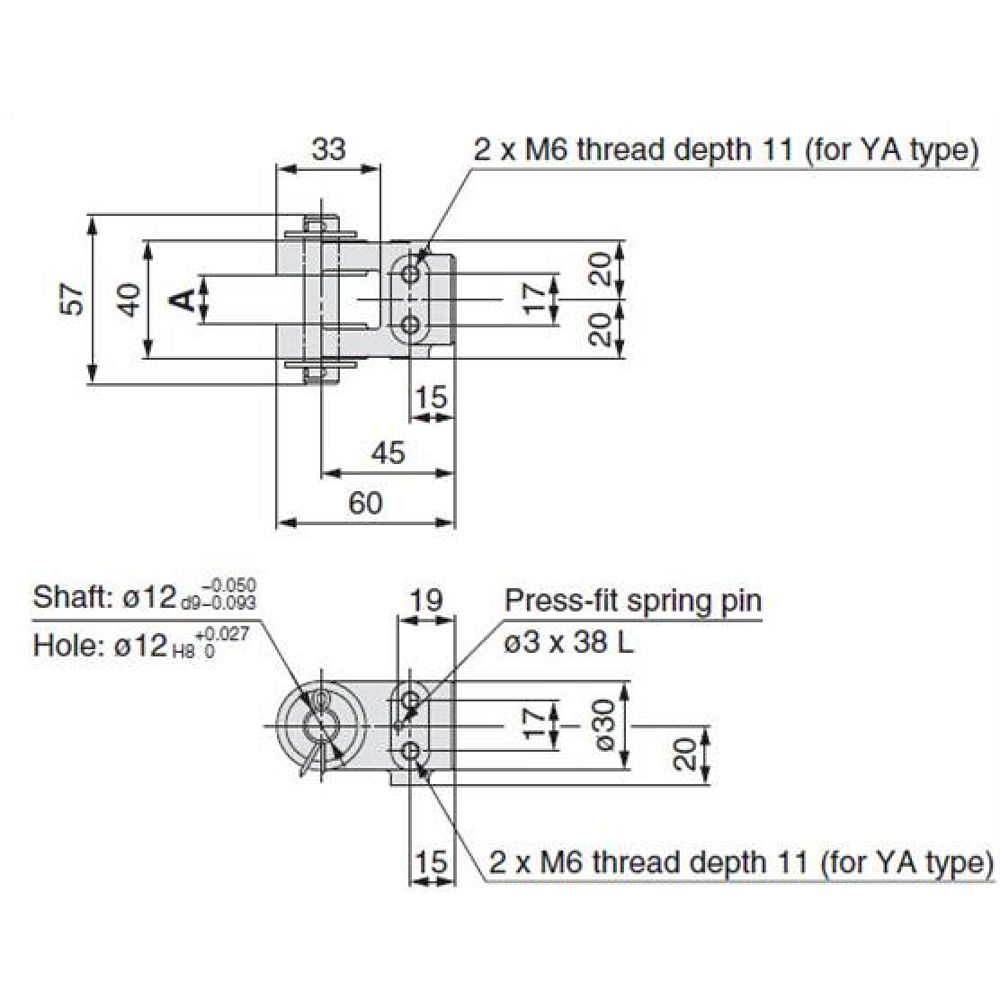 SMC CKA-Y04. CLK2, Accessory, Double Knuckle Joint