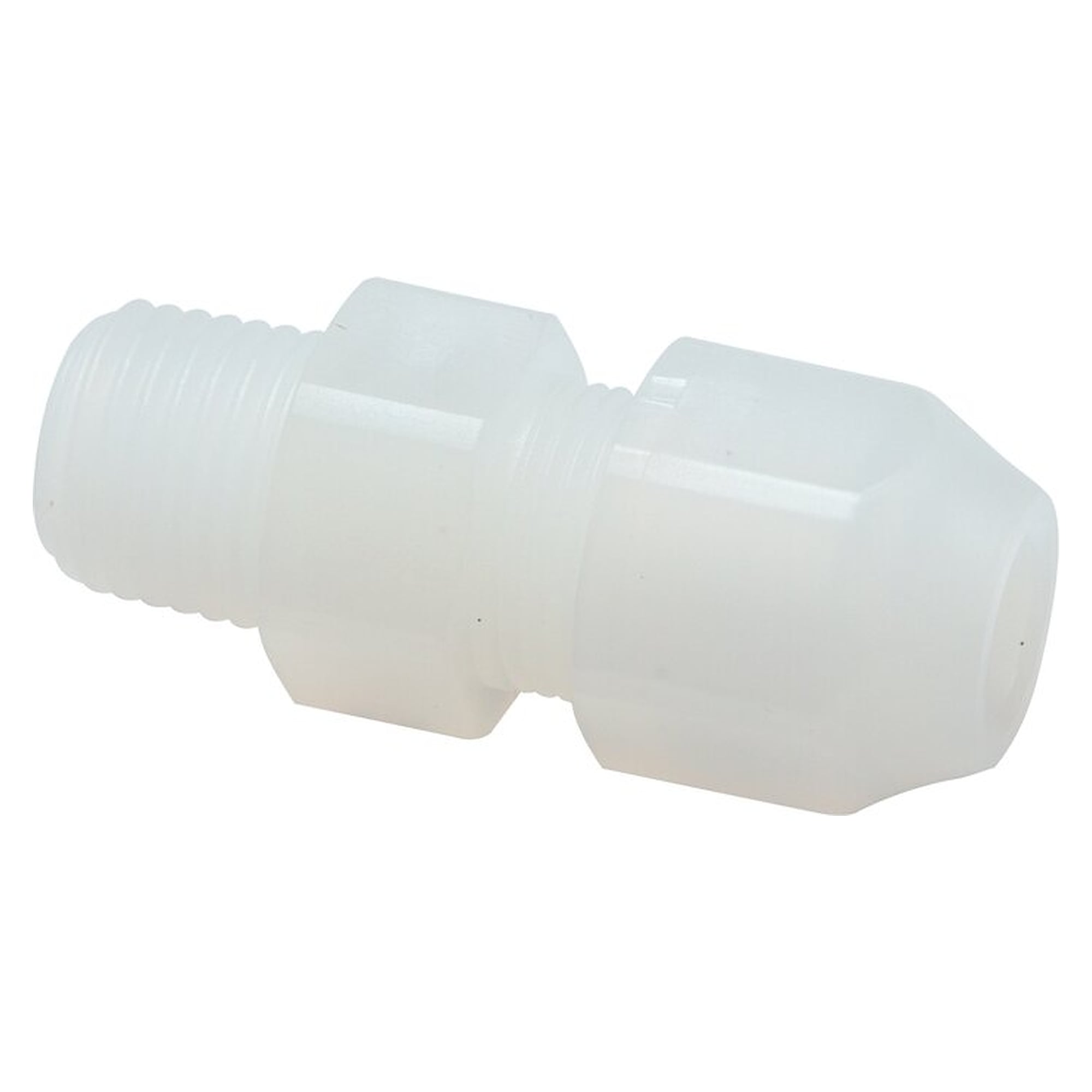 Tube fitting, straight design, male thread R 3/8", tube 10x8 mm, PVDF