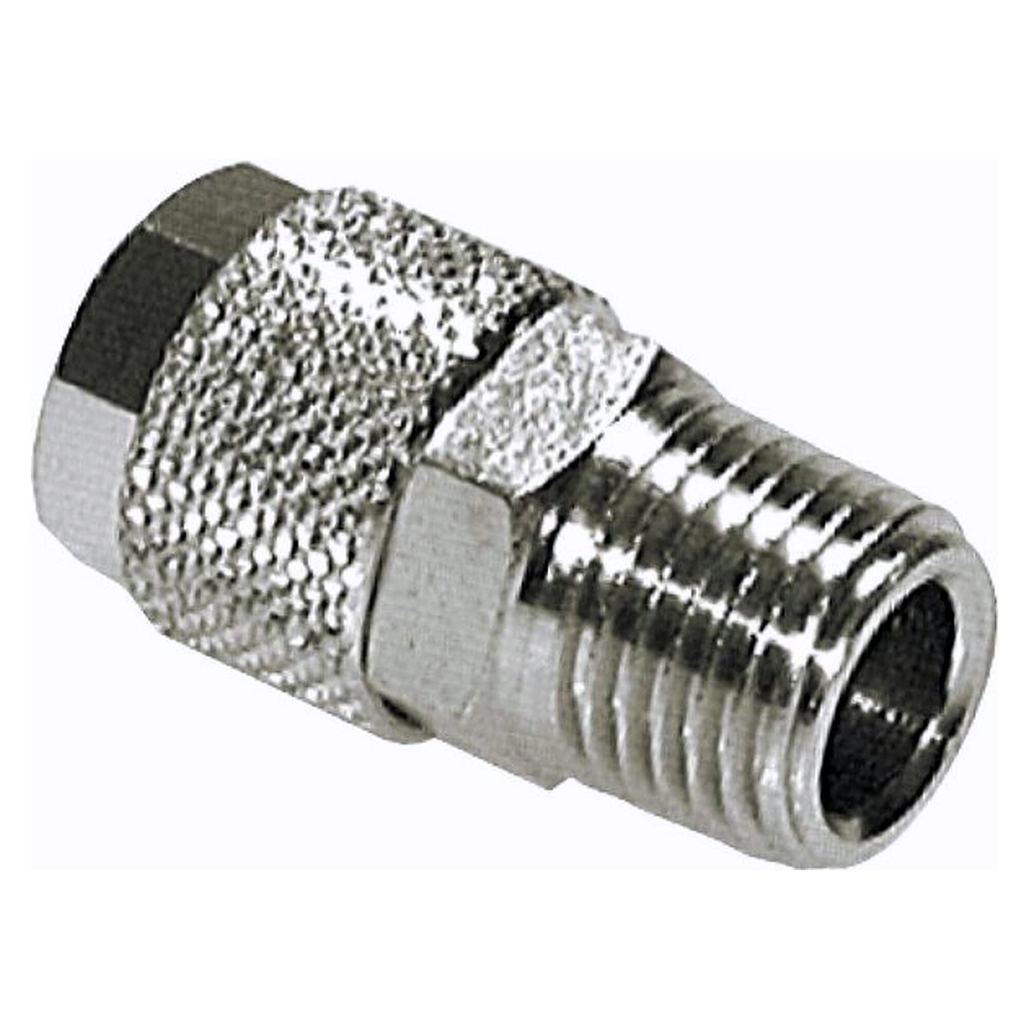 Tube fitting, straight design, male thread R 1/8", tube 6x4 mm, nickel plated brass