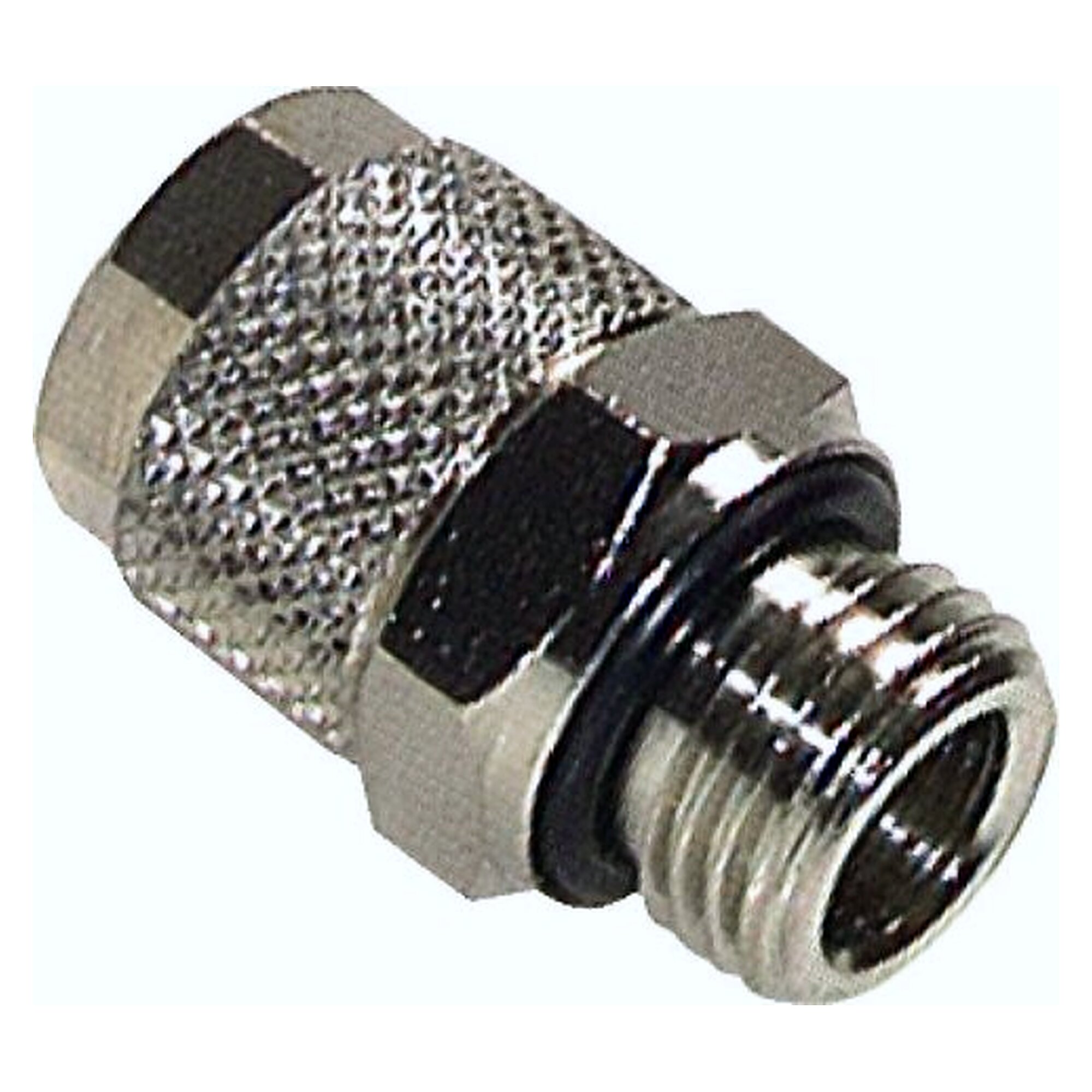 Schlauchverschraubung, gerade Form, Einschraubgewinde G 1/2", Schlauch 6x4 mm, Messing vernickelt