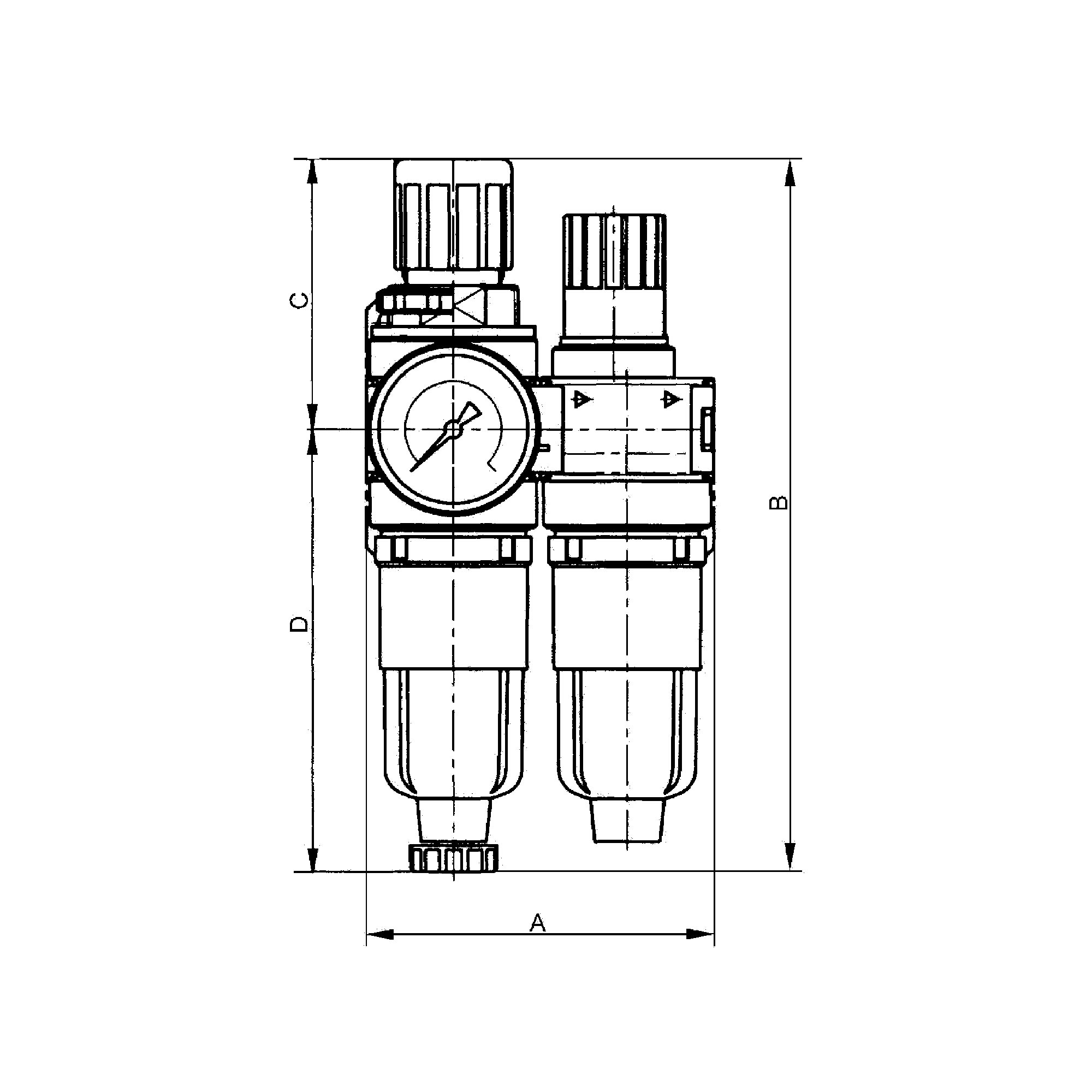Wartungseinheit 2-tlg. »multifix-mini«, mit PC-Behälter, G 1/8 - Riegler 100394