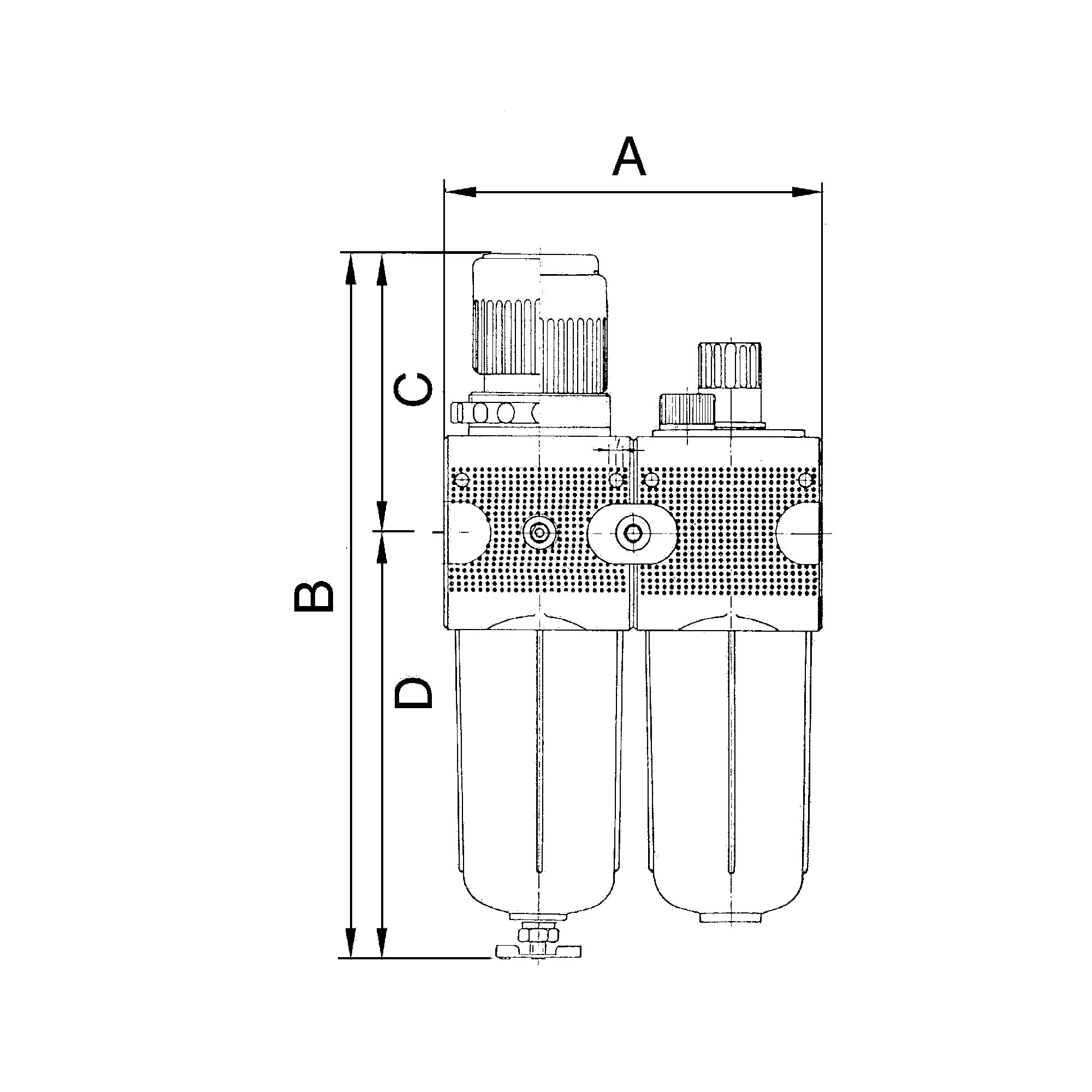 Wartungseinheit 2-tlg. »multifix«, PC-Beh., Schutzkorb, BG1, G3/8 - Riegler 100572