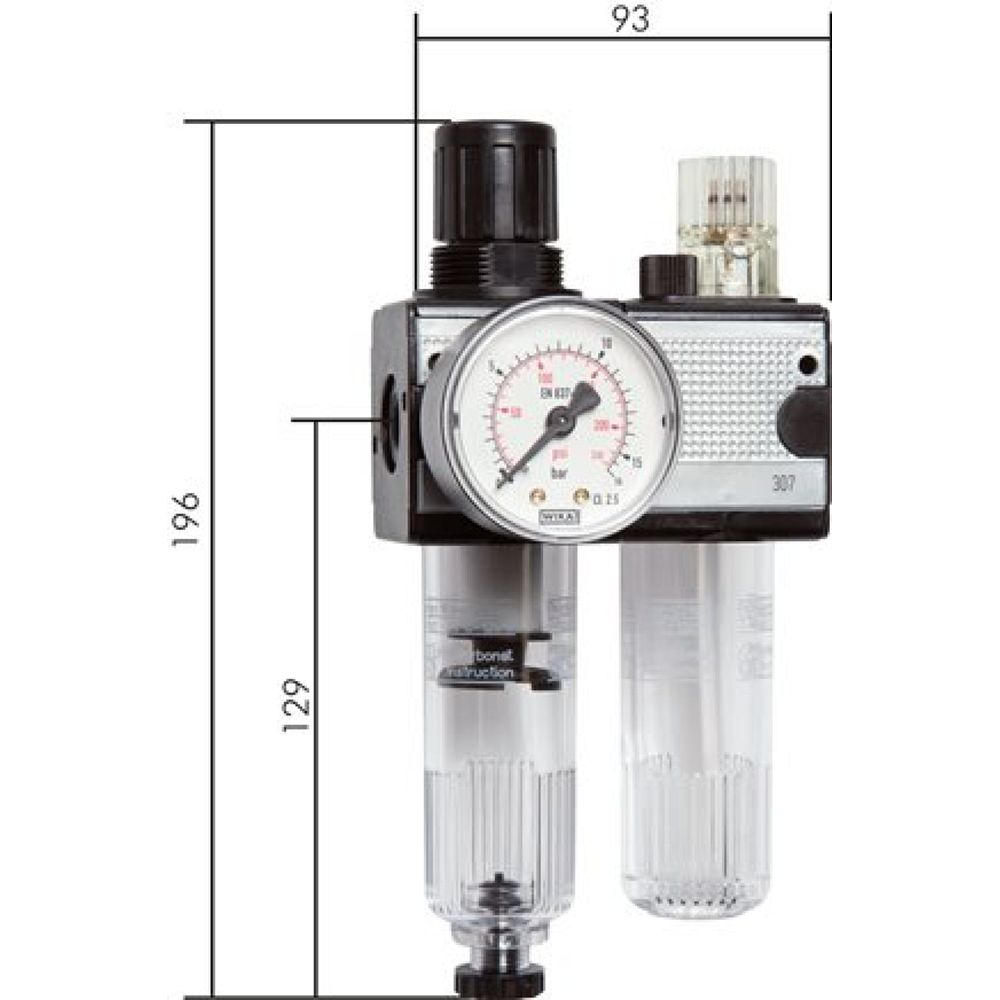 CL 38-6 K S AM Multifix Wartungseinheit (1), 2-tlg., G 3/8", 0,2-6 bar