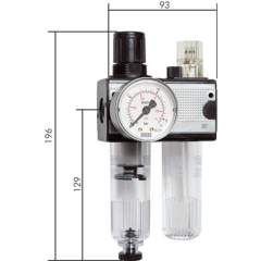 CL 38-6 M Multifix Wartungseinheit (1), 2-tlg., G 3/8", 0,2-6 bar