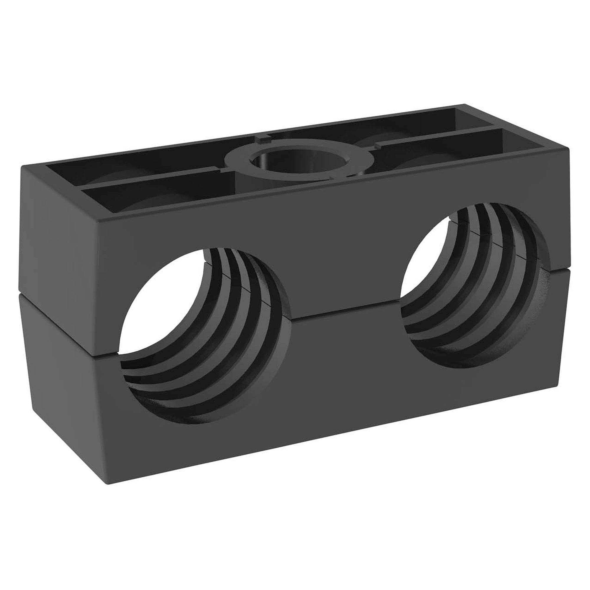 Complete Clamp Doppel Size 1D 10 mm Polyamide W3 Cover Plate ribbed, preload - Stauff 1110015679