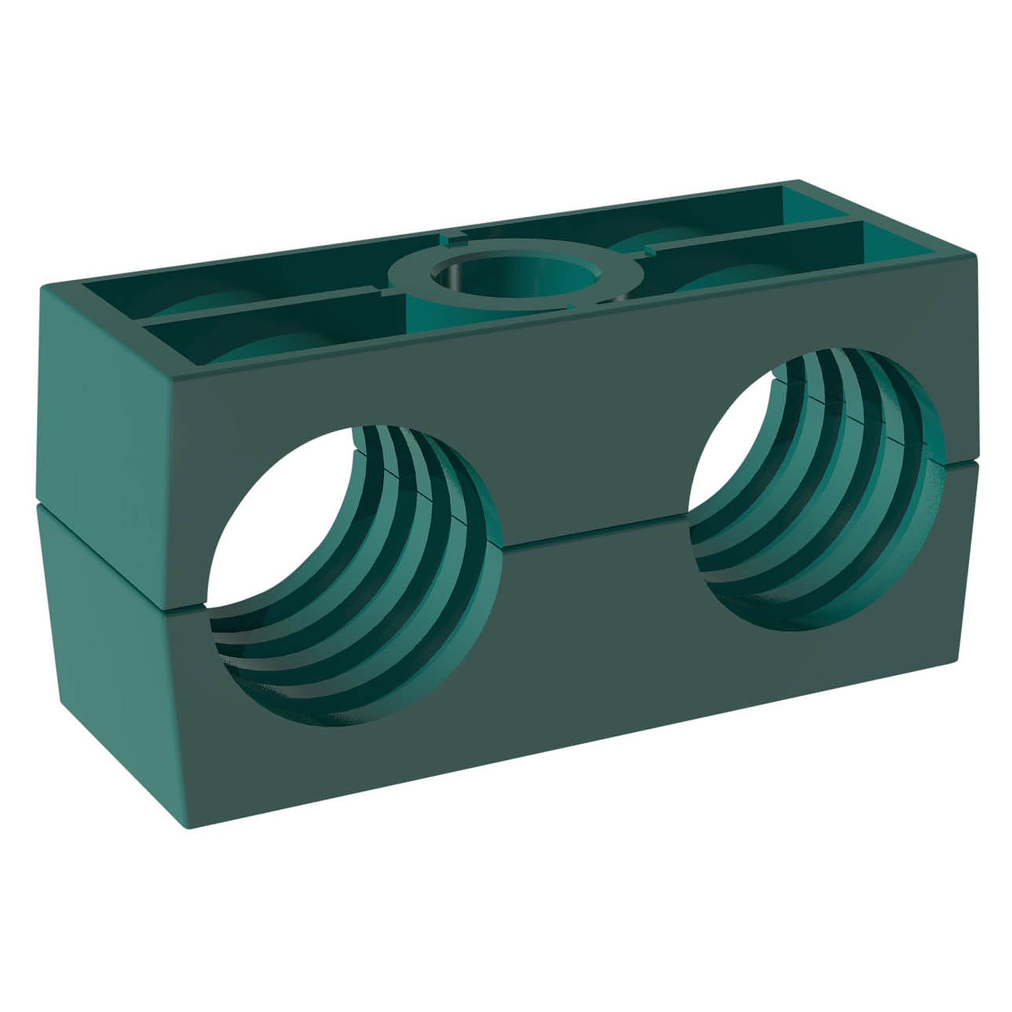 Complete Clamp Doppel Size 2D 18 mm Polypropylene W3 Cover Plate ribbed - Stauff 1110006132