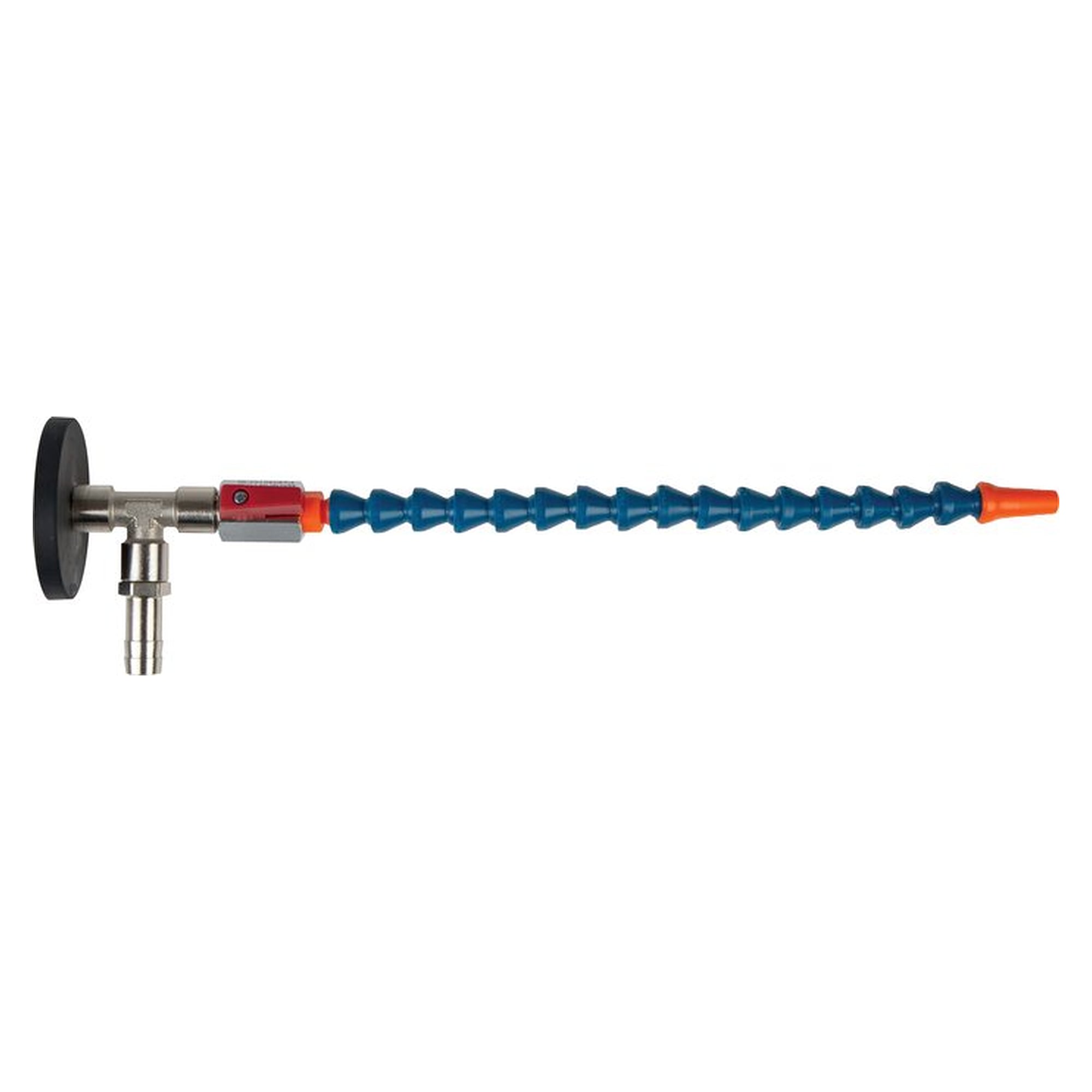 Gelenkschlauch 1/4", Set mit Magnetfuß: 1 Gelenkschlauch (16 Module) mit Gewindestück R 1/4", 1 Rund