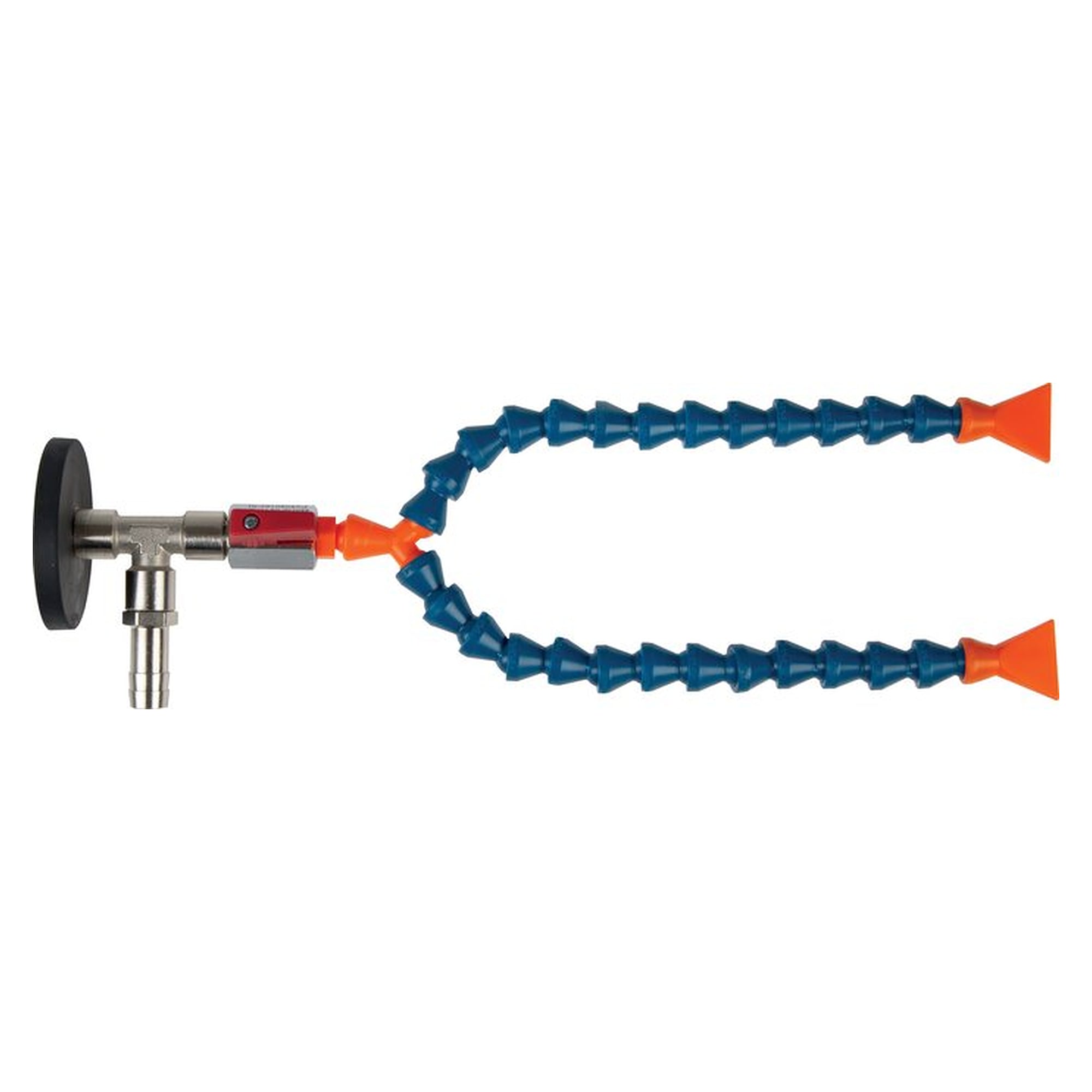 Articulated hose 1/4", set with magnetic base: 2 articulated hose sections (13 modules), 2 flat nozz
